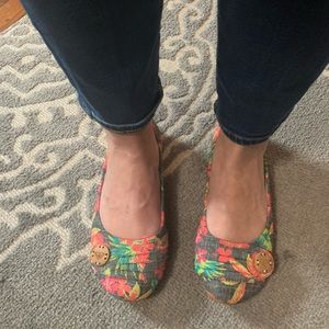 Roxy Floral Print Flats